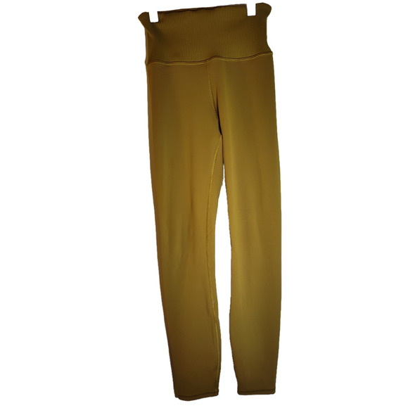 Vuori Rib Studio Dark Golden Mustard Yellow Women's Leggings Size Small - Picture 1 of 5